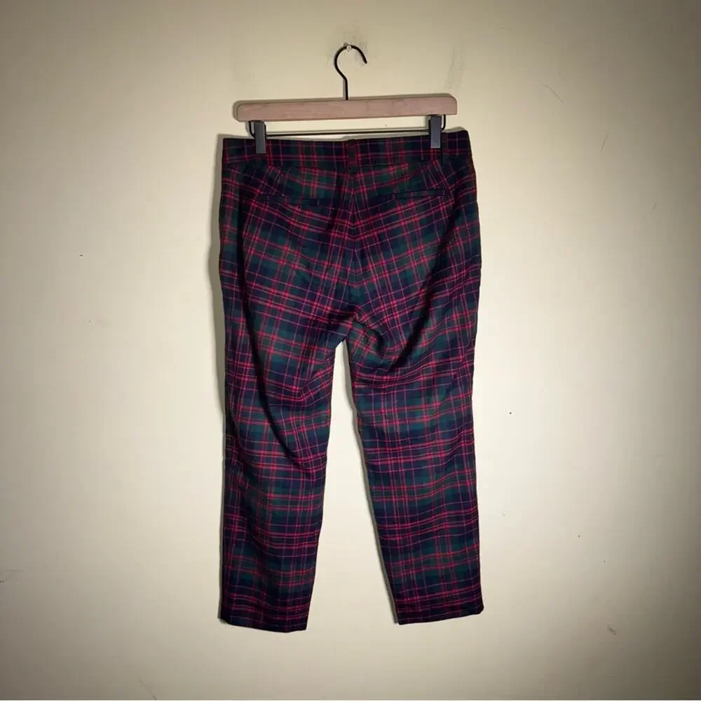 J.CREW wool blend plaid preppy holiday wear pixie trousers 6